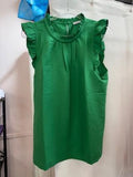 Ruffle Neck Flutter Sleeve