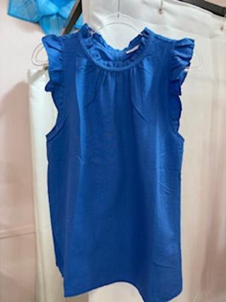 Ruffle Neck Flutter Sleeve